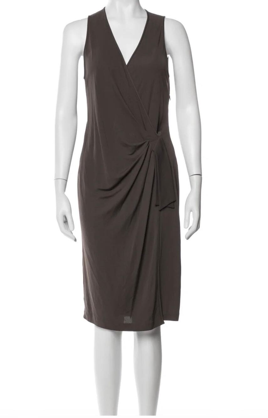 St. John Faux Wrap Brown Dress Size 6